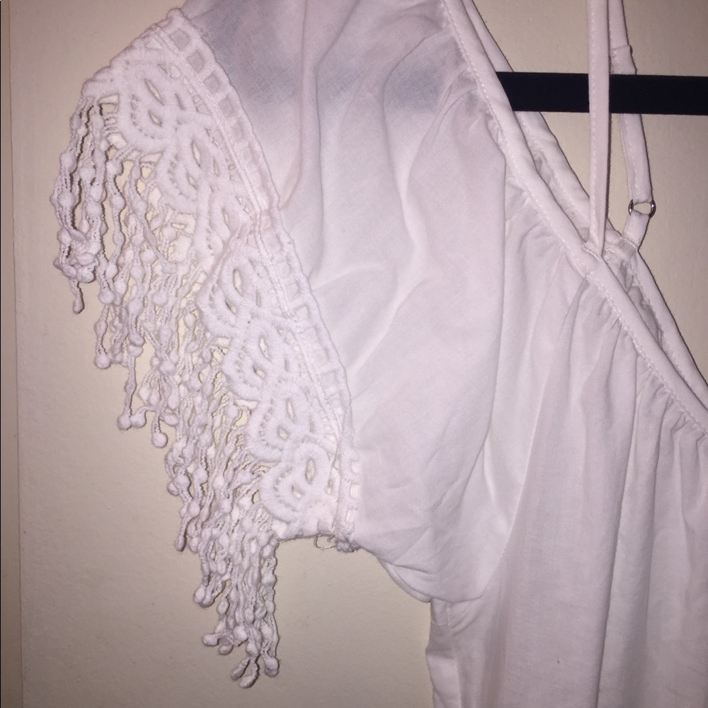 NWT! Laundry by Shelli Segal White Fringe Cover Up - Picture 4 of 6